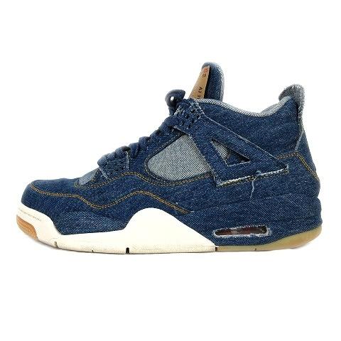 中古 NIKE × LEVI'S AIR JORDAN 4 RETRO LEVIS DENIM NRG エアジョーダン レトロ デニム スニーカー 27.5 AO2571-401△H08☆AA★ メンズ