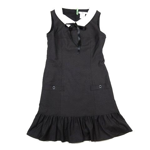 肌触りがいい 中古 ルネ Rene 白襟 ノースリーブ ワンピース ラウンドカラー サテンリボン マーメイドライン風 カットソー 34 チャコール レディース ベクトル 古着 再入荷1番人気 Www Skylanceronline Com