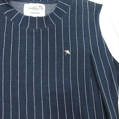 中古 アーノルドパーマー Arnold Palmer ソデキリカエ ストライプ ハイネック Op ワンピース 長袖 2 白 ホワイト 紺 ネイビー 2 11 レディース 012 ブランド古着販売のベクトル 通販 Yahoo ショッピング