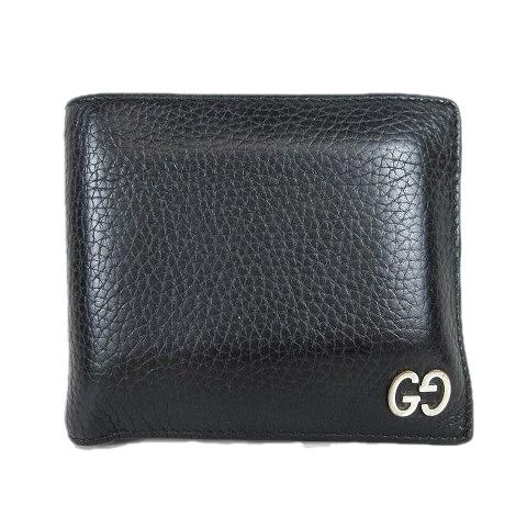 中古 グッチ Gucci 二つ折り財布 ミニウォレット Gg ロゴプレート I79 ベクトル メンズ 古着 黒 公式ショップ ブラック
