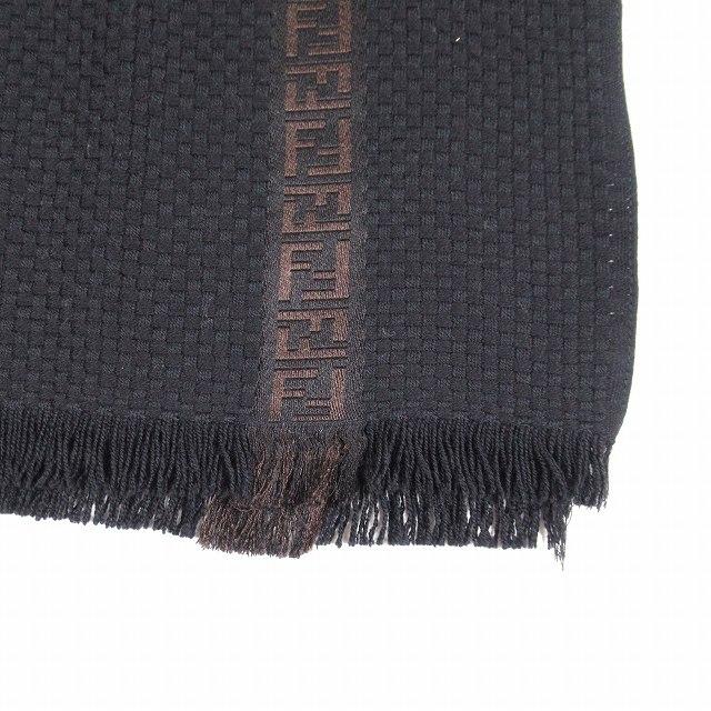 フェンディ FENDI チェック ロゴ 総柄 大判 マフラー ストール FE2