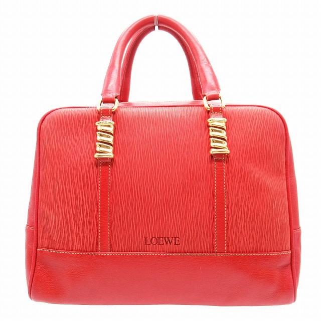 ロエベ LOEWE ベラスケス ゴールド金具 レザー ボストン バッグ トート