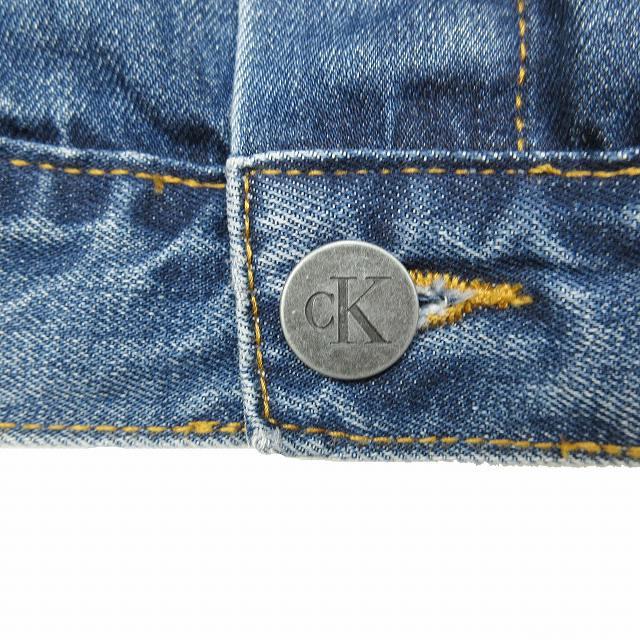 美品 カルバンクラインジーンズ Calvin Klein Jeans Gジャン デニム ジャケット ブルゾン アウター コットン ロゴ釦 L