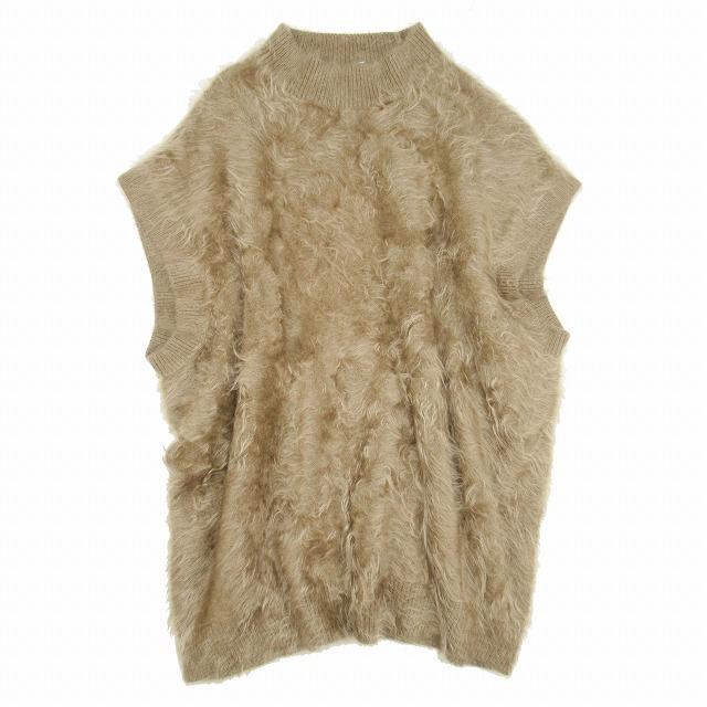 極美品 ブラミンク BLAMINK カシミヤファー 7G ニット ベスト プル  