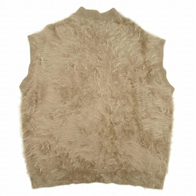 極美品 ブラミンク BLAMINK カシミヤファー 7G ニット ベスト プル  