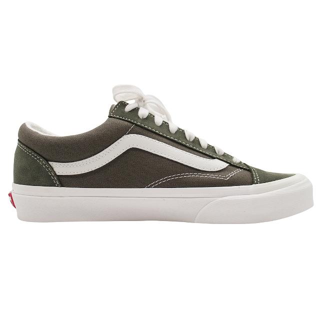 極美品 バンズ VANS STYLE36 スニーカー スエード × キャンバス ローカット シューズ サイドストライプ 靴 26.5 Grape leaf/カーキ｜vectorpremium｜04