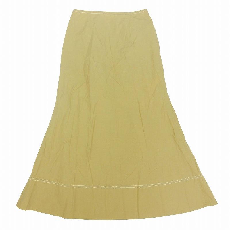 美品 ヨリ yori タイプライター スカート フレア マキシ丈 ロング 