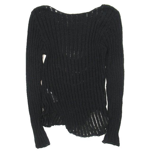 ブラック バイ マウジー BLACK by moussy drop needle knit tops ドロップ ニードル ニット カットソー 長袖 シースルー トップス 黒｜vectorpremium｜02