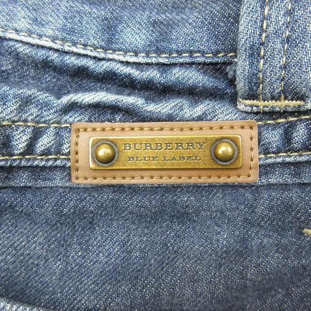 美品 バーバリーブルーレーベル BURBERRY BLUE LABEL デニム ショート ミニ スカート ロゴ刺繍 パッチ ウォッシュ加工 サイズ38｜vectorpremium｜07