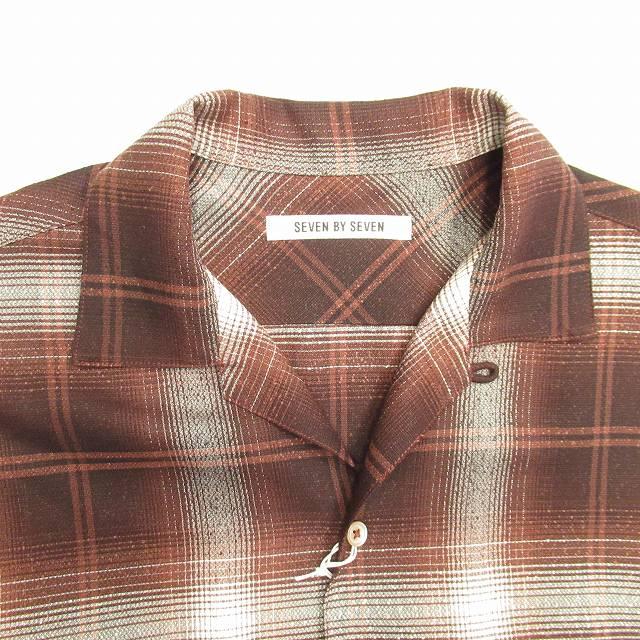 SEVEN BY SEVEN オンブレチェック オープンカラーシャツ
