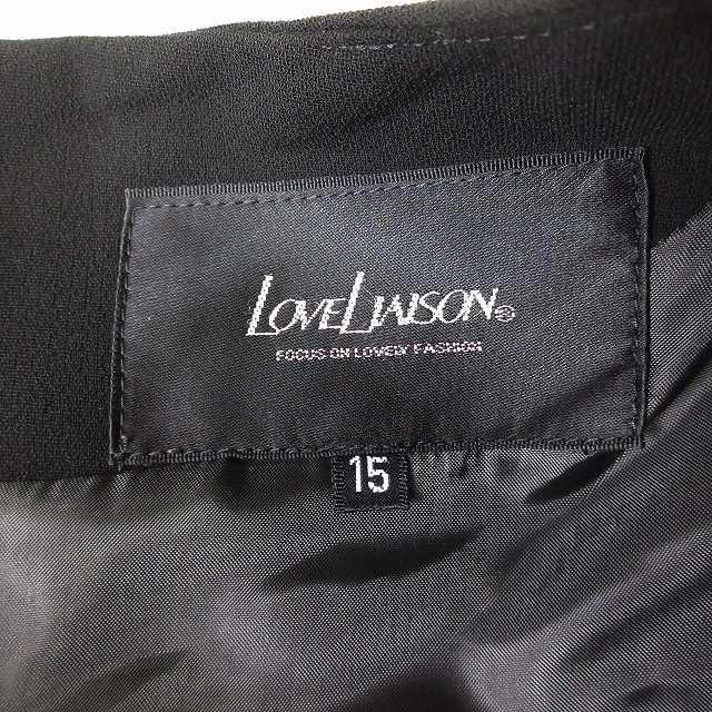 大きいサイズ！loveliaisonフォーマルワンピース ラブリエゾン 大きいサイズ15号 ブラックフォーマルワンピース 前開き