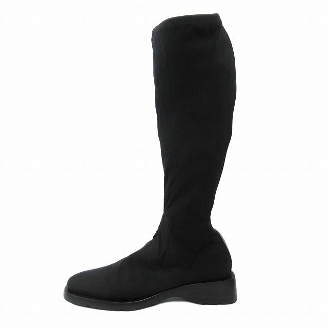 GUCCI グッチ ロング ソックスブーツ ストレッチ ロゴ レザー パッチ 