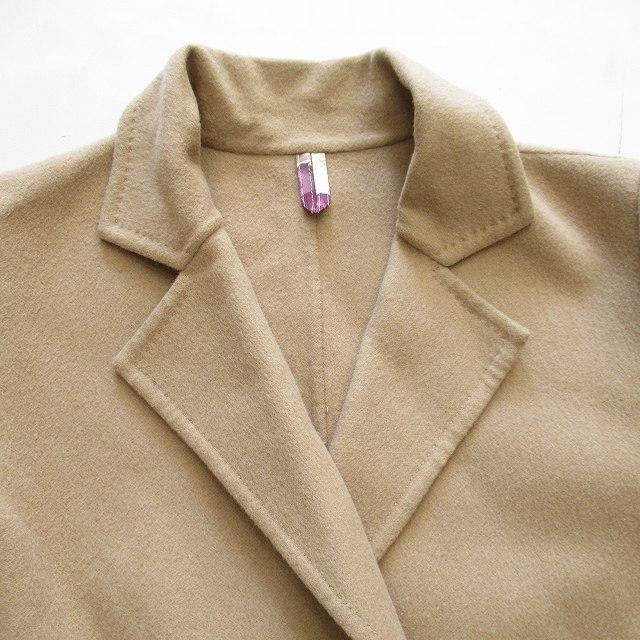 エッフェビームス】カシミヤ100% ショールカラーコート ロング 36 紺