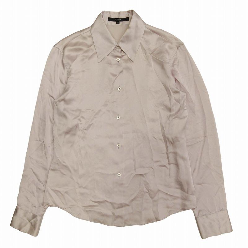 GUCCI 95年製 90s グッチ ヴィンテージ シルク100％ シャツ ブラウス 