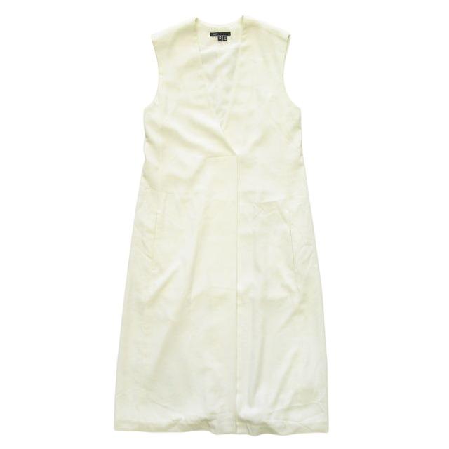 ヴィンス VINCE ワンピース ロング丈 Vネック タック ノースリーブ 