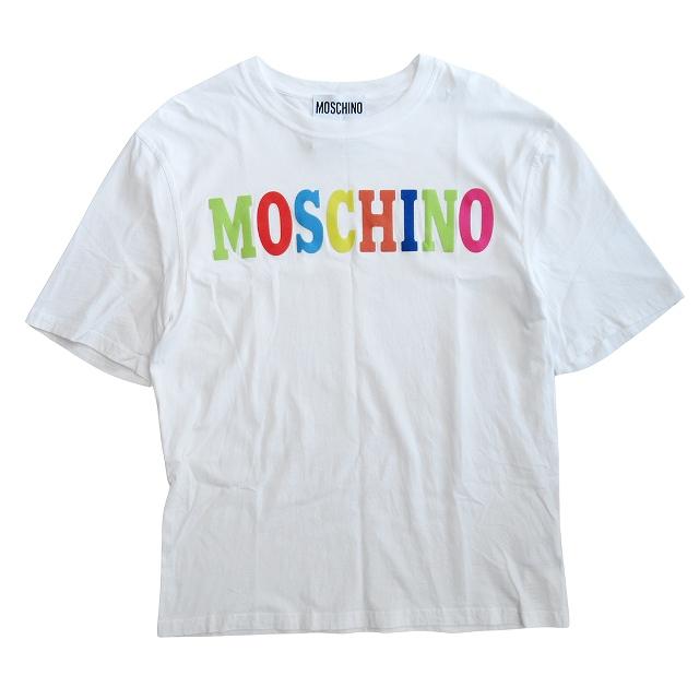 美品 22ss モスキーノ MOSCHINO マルチロゴ フロッキープリント T 