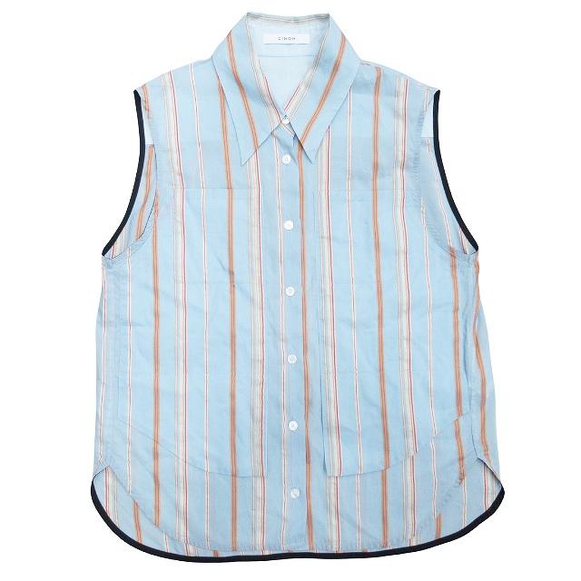 美品 18ss チノ CINOH ストライプ柄 ノースリーブ シャツ ブラウス 美品 18ss チノ CINOH ストライプ柄 ノースリーブ シャツ
