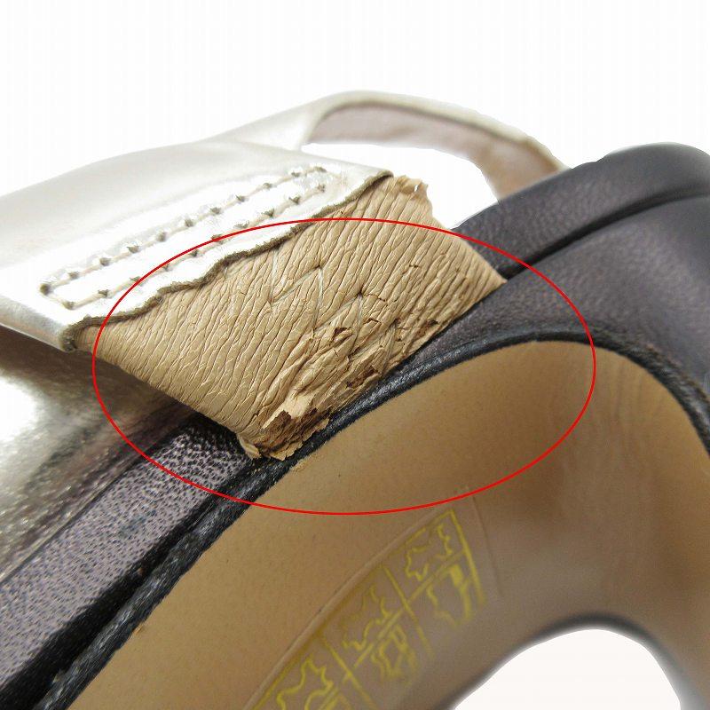 美品 バーニーズニューヨーク BARNEYS NEW YORK レザー サンダル