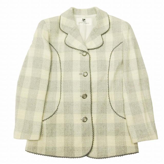 クレージュ courreges チェック ツイード スカート スーツ 