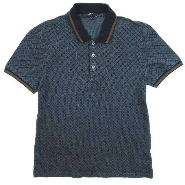 【美品】GUCCI グッチ ディアマンテ シェリーライン ポロシャツ Lサイズ 美品【GUCCI】グッチ ディアマンテ柄 シェリーライン メンズ