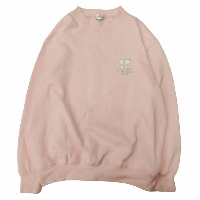 クレージュ courreges ロゴ ラメ 刺繍 スウェット 長袖 トレーナー 