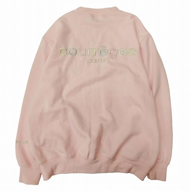 クレージュ courreges ロゴ ラメ 刺繍 スウェット 長袖 トレーナー 