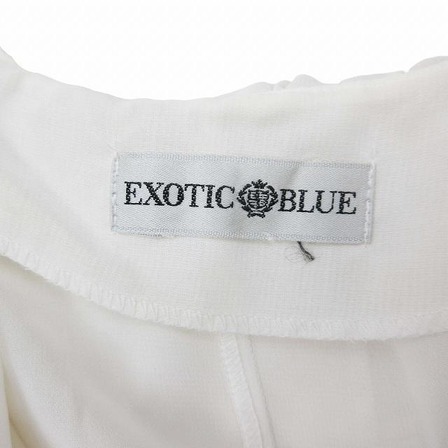 美品 エキゾチックブルー EXOTIC BLUE ヴィンテージ フリル ブラウス 