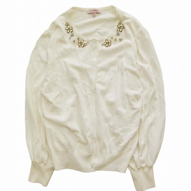 TOCCA ビジュー付きホワイト長袖トップス Fサイズ TOCCA ビジュー付きホワイト長袖トップス Fサイズ