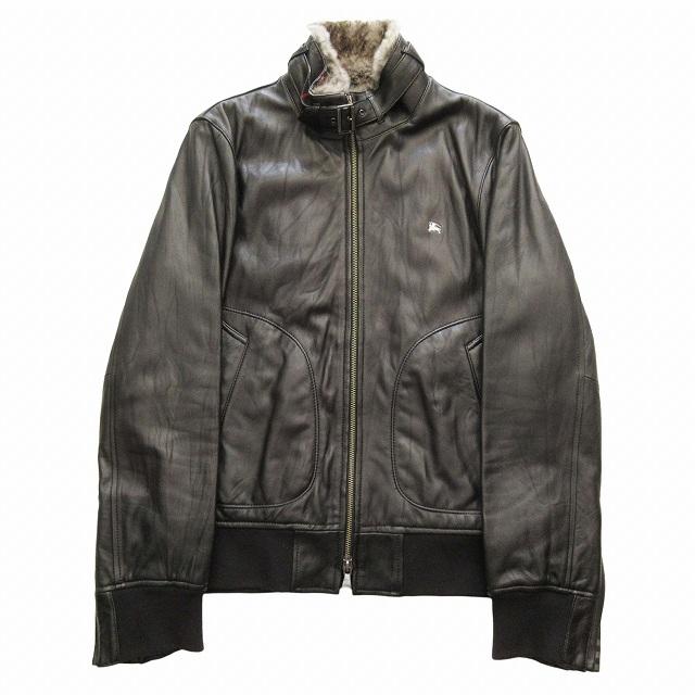 美品 バーバリーブラックレーベル BURBERRY BLACK LABEL ラムレザー 