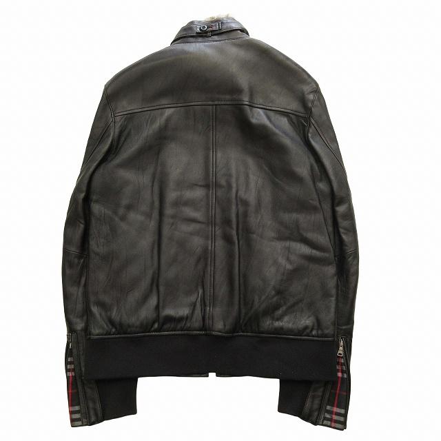 美品 バーバリーブラックレーベル BURBERRY BLACK LABEL ラムレザー 