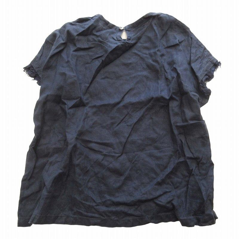ネストローブ nest Robe リネン ブラウス 半袖 フリンジ レース 