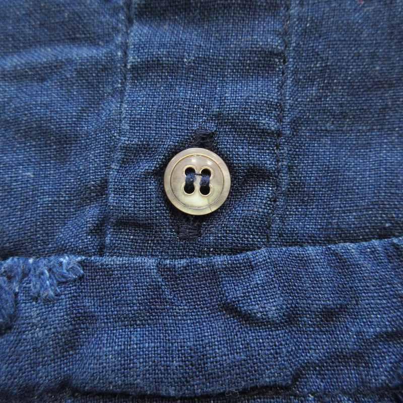 ネストローブ nest Robe リネン インディゴ染め ブラウス 刺繍 花柄  