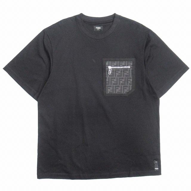 美品 23aw フェンディ FENDI FF ジャガード ポケット Tシャツ ズッカ 