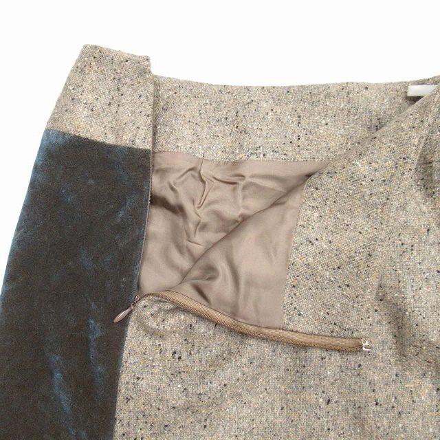 美品 クリスチャンオジャール ツイード × ベロア レース ロング 