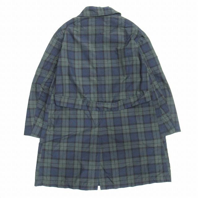 DANTON】ナイロンタフタステンカラーコート チェック柄