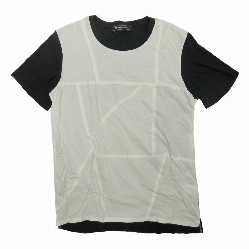 美品 アンリアレイジ ANREALAGE 切替 Tシャツ カットソー トップス 