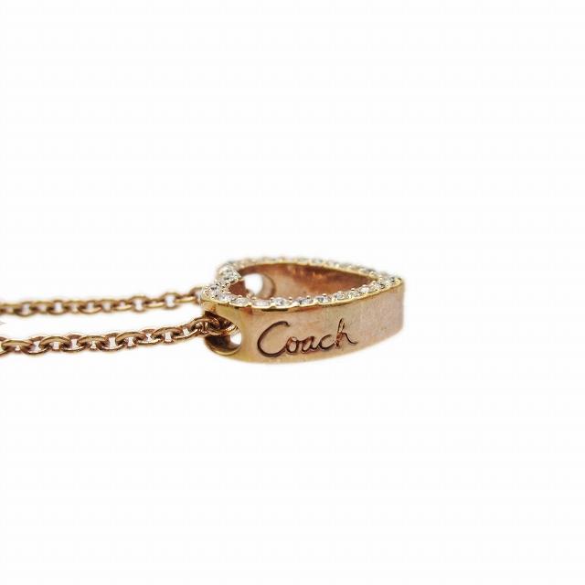 COACH 美品 コーチ オープンハート ラインストーン ネックレス 