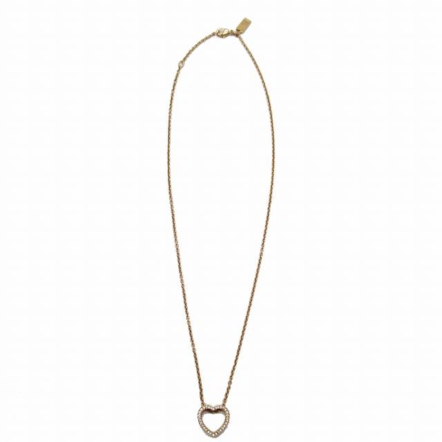 COACH 美品 コーチ オープンハート ラインストーン ネックレス 
