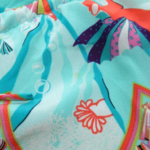 CHACOK シャコック 総柄 人魚柄 カシュクール シルク ワンピース