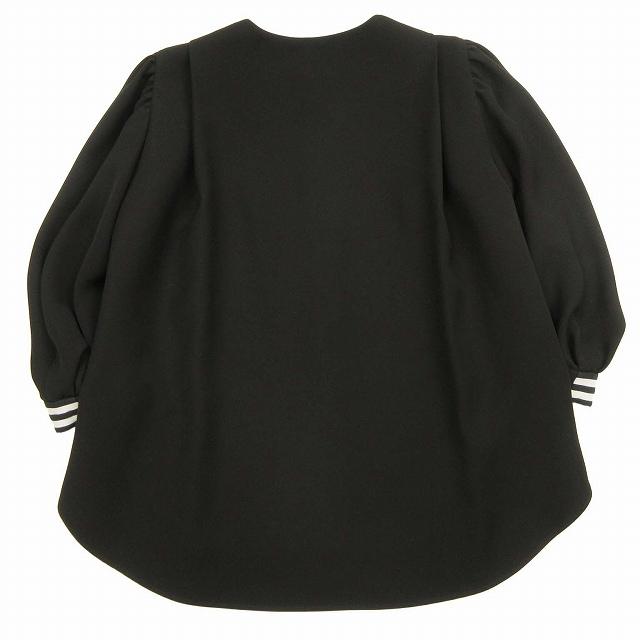 ボーダーズアットバルコニー　ブラック バルーンスリーブ Tシャツ サイズ36 ボーダーズアットバルコニーブラック バルーンスリーブ Tシャツ
