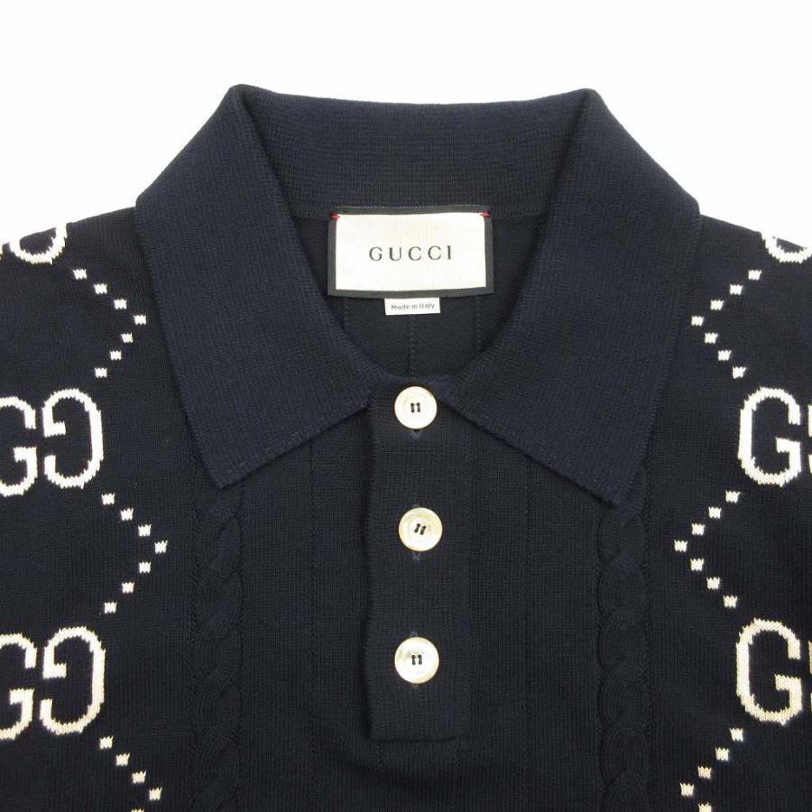 GUCCI 美品 23SS グッチ GG インターシャ ニット ポロシャツ GUCCI 美品 23SS グッチ GG インターシャ ニット ポロシャツ