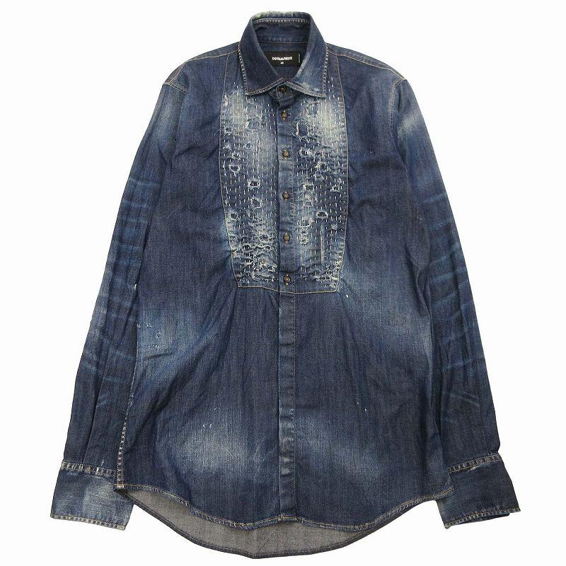 DSQUARED2 16AW ディースクエアード 刺し子 デニム ブザム シャツ 長袖  