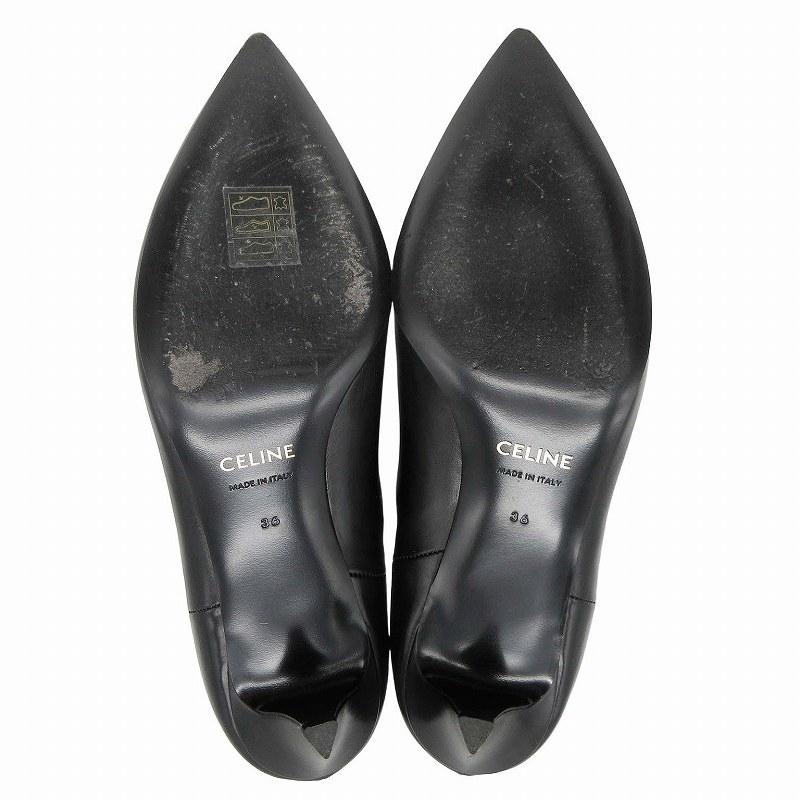 セリーヌ CELINE サイドゴア ポインテッドトゥ レザー ブーティ