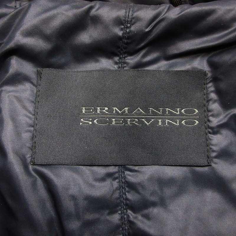 美品✨高級　ERMAANNO SCERVINO 黒　ダウンコート　ベロア　42 エルマノシェルビーノ ERMANNO SCERVINO ニット 切替 ダウン