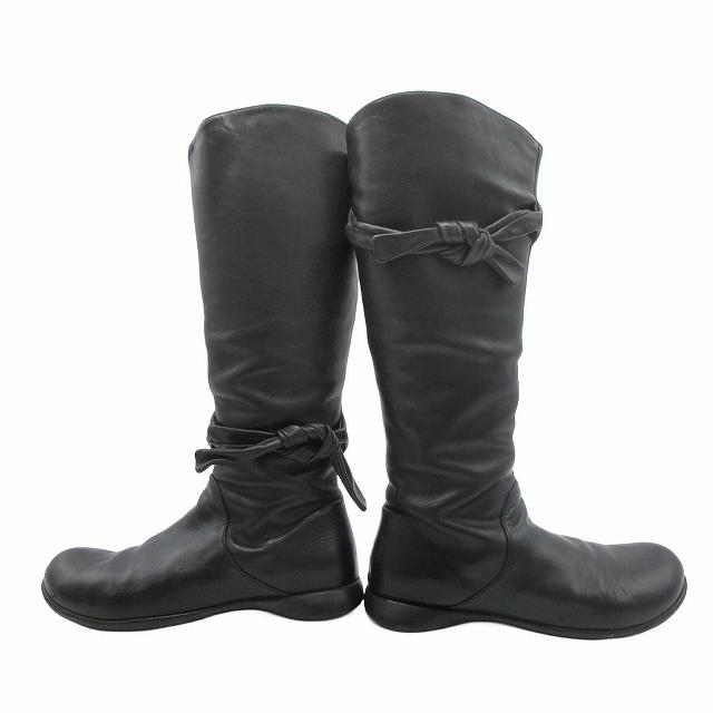 カンペール CAMPER アシンメトリー ロング ブーツ レザー リボン カンペール CAMPER アシンメトリー ロング ブーツ レザー リボン