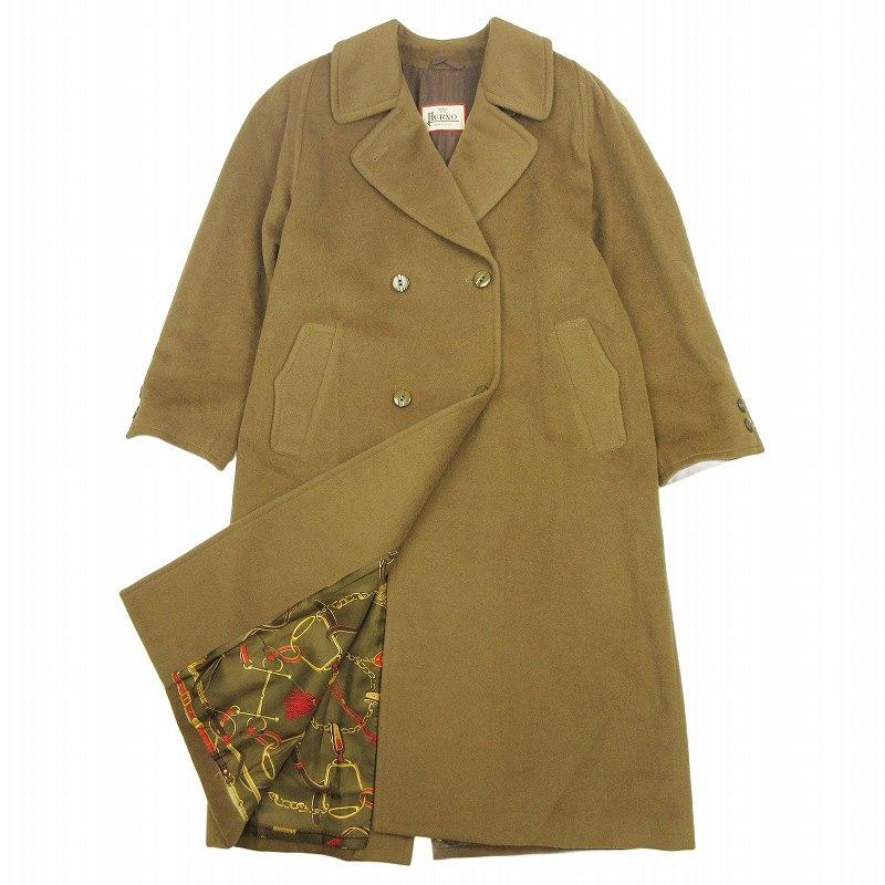 美品 ヘルノ HERNO ヴィンテージ ウール × カシミヤ コート ジャケット ブルゾン アウター スカーフ柄 シルク裏地 vintage ...