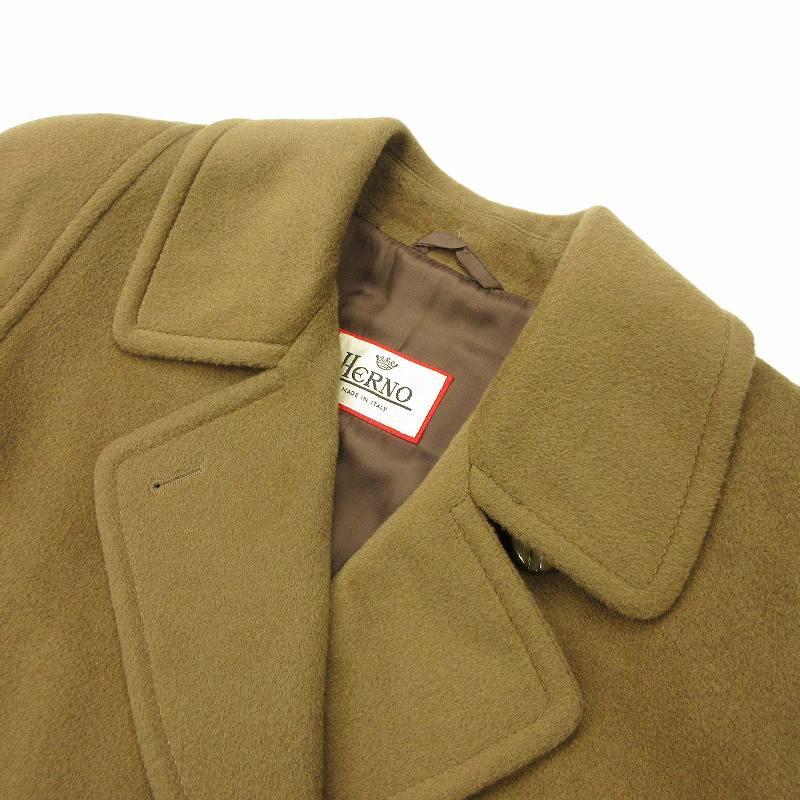 美品 ヘルノ HERNO ヴィンテージ ウール × カシミヤ コート ジャケット ブルゾン アウター スカーフ柄 シルク裏地 vintage ...