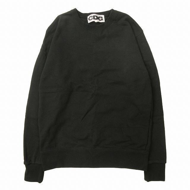 CDG バックプリントスウェットブラックコムデギャルソンLサイズ