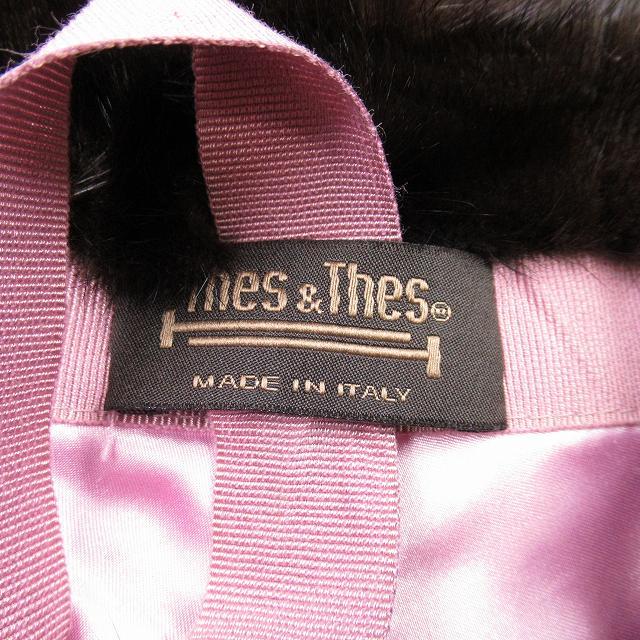 美品 テス&テス Thes&Thes イタリア製 ミンクファー ショートコート 