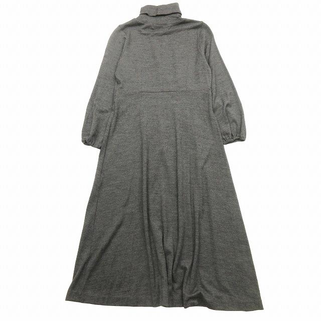 アナイ ANAYI ウール ニット ワンピース 長袖 ハーフ ひざ丈